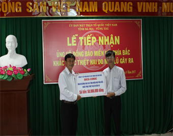IDICO-CONAC đóng góp, ủng hộ các tỉnh Miền Bắc bị thiệt hại do bão lũ năm 2017