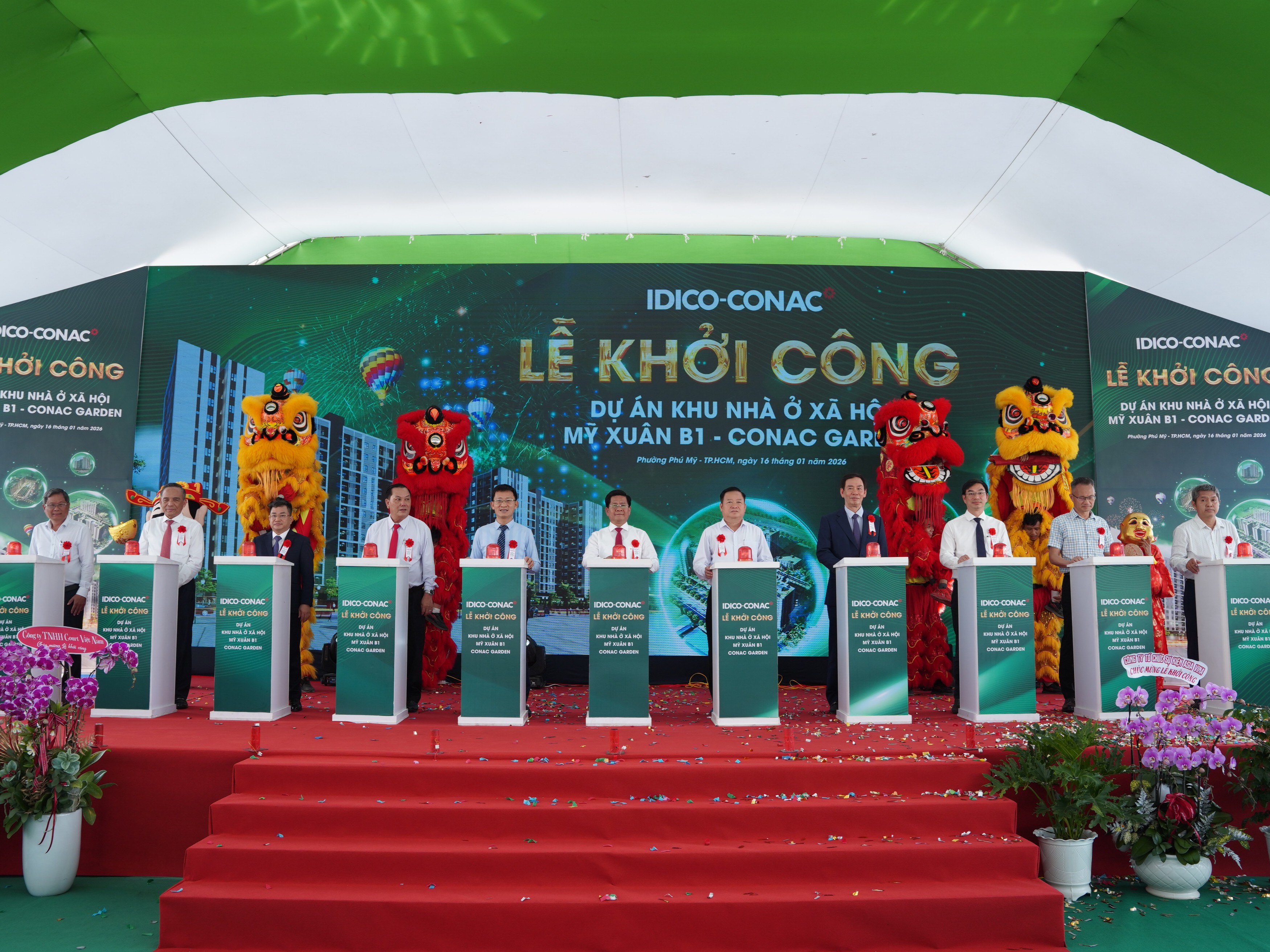 IDICO-CONAC long trọng tổ chức Lễ Khởi công dự án Khu nhà ở xã hội Mỹ Xuân B1 (CONAC GARDEN)